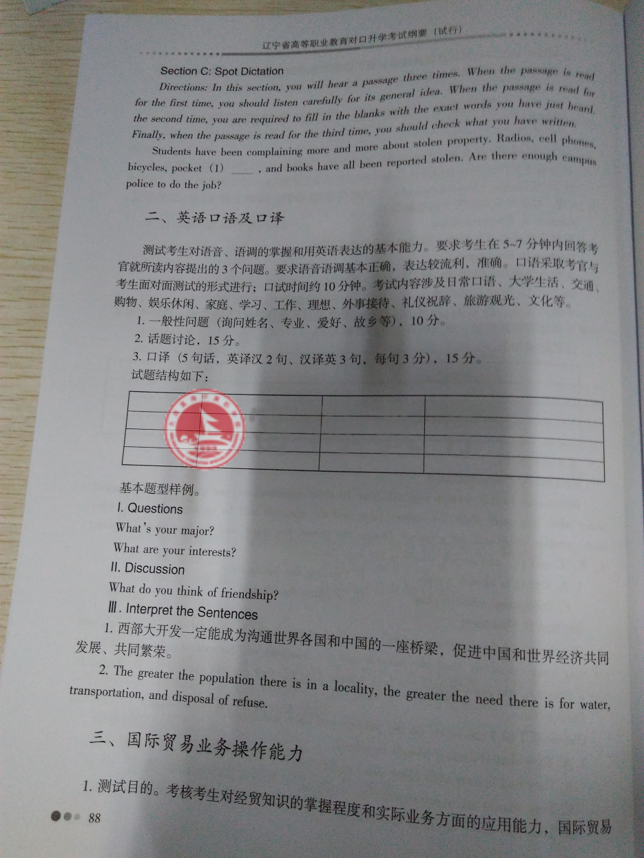 2017年遼寧專升本商務(wù)英語(yǔ)專業(yè)考試綱要（試行）6